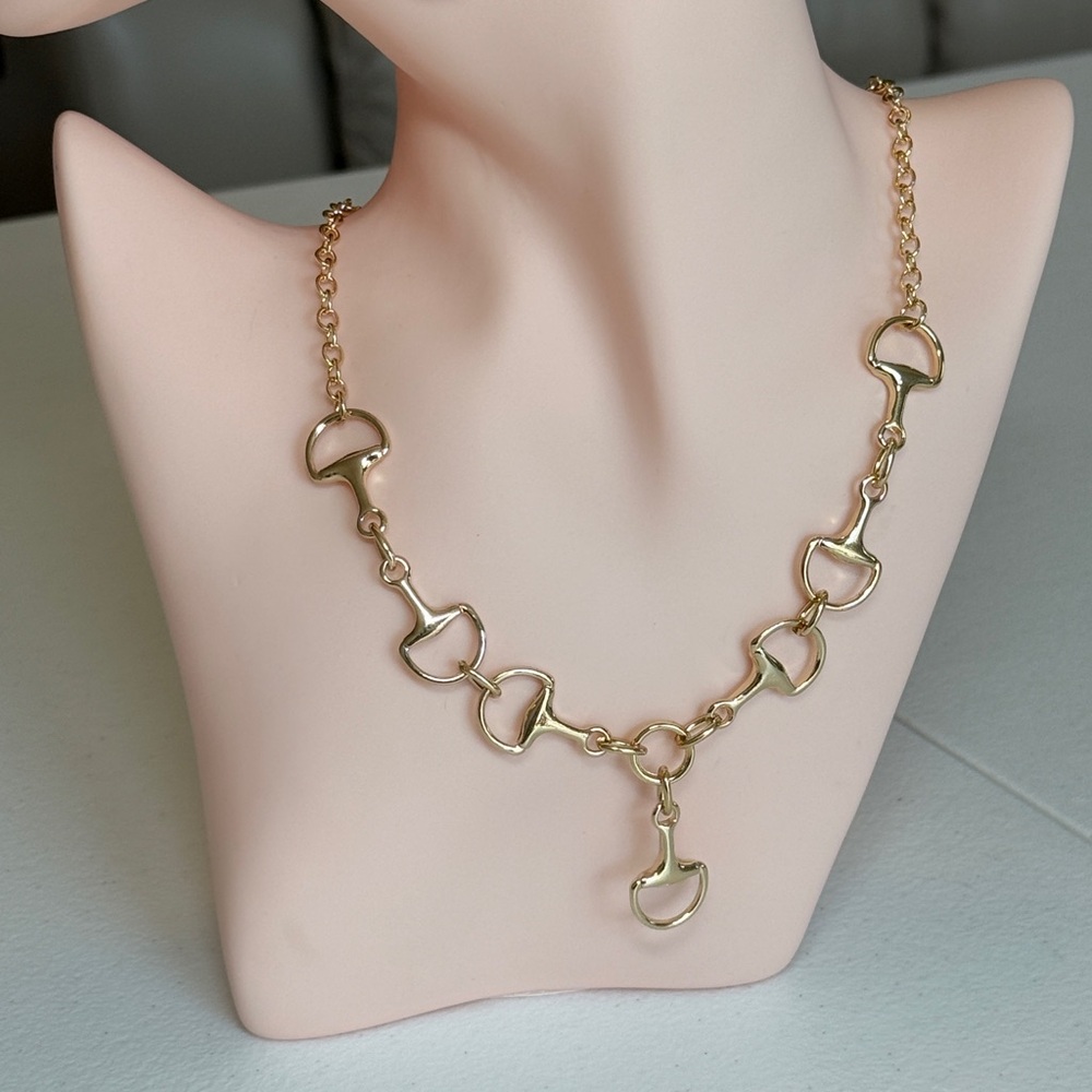 Luxury Gold Horsebit Link Necklace
